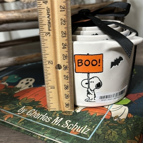 NWT RAE DUNN X PEANUTS SNOOPY BOO GHOSTS & BATS HALLOWEEN MEASURING CUPS - Picture 9 of 9